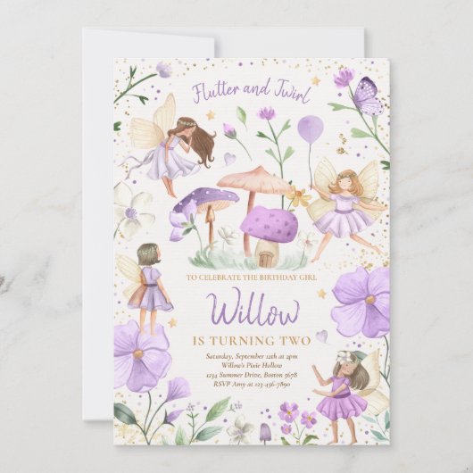 Sprookjesverjaardag Whimsical Prinses Sprookjesver Kaart (Voorkant)