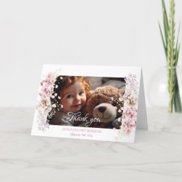 Sprookjesverjaardagskaart met gevouwen bedankje bedankkaart