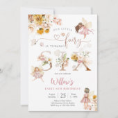 Sprookjesverjaardagsuitnodiging meisje kaart (Voorkant)