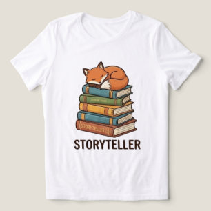 Sprookjesverteller Slaande Vos op Stapel Boeken Tri-Blend Shirt