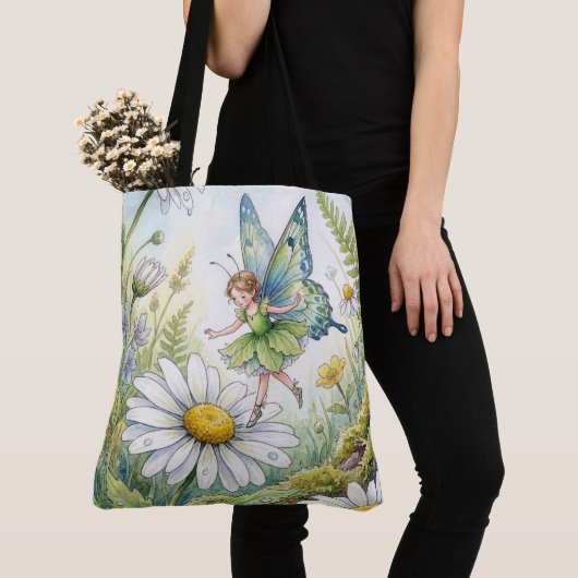 Sprookjesvlinder In een Madeliefjestuin Tote Bag (Dichtbij)