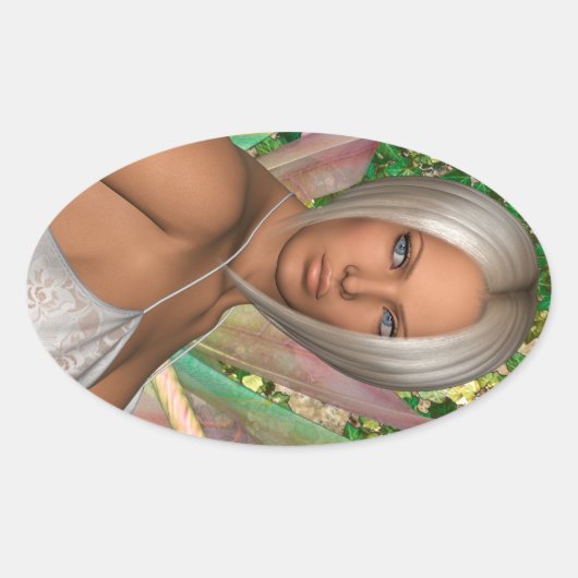 Sprookjesvlinder Ovale Sticker (Voorkant)