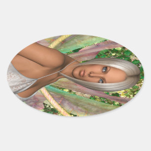 Sprookjesvlinder Ovale Sticker