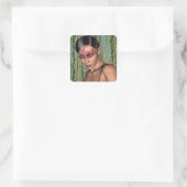 Sprookjesvlinder Vierkante Sticker (Tas)