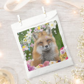 Sprookjesvos in het bloemenveld bedankzakje (Geknipt)