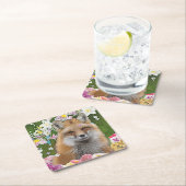 Sprookjesvos in het bloemenveld kartonnen onderzetters (Insitu)