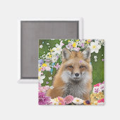 Sprookjesvos in het bloemenveld magneet (Voorkant / Achterkant)