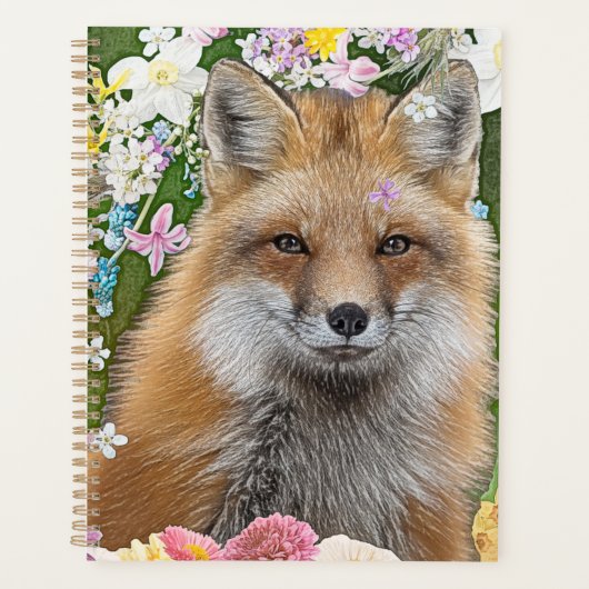 Sprookjesvos in het bloemenveld planner (Voorkant)