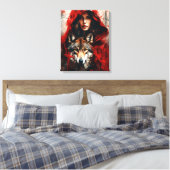 Sprookjesvrouw en een wolf canvas afdruk (Insitu (Slaapkamer))