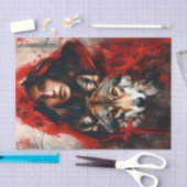 Sprookjesvrouw en een wolf decoupage tissuepapier (Craft)