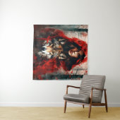 Sprookjesvrouw en een wolf wandkleed (In Situ (horizontaal))