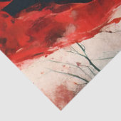 Sprookjesvrouw in rode mantel en een wolf decoupag tissuepapier (Detail)