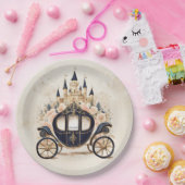 Sprookjeswagen en kasteel papieren bordje (Feest)