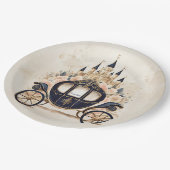 Sprookjeswagen en kasteel papieren bordje (Gekanteld)