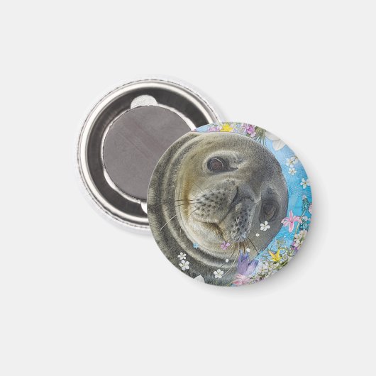 Sprookjeszegel in de oceaan van bloemen magneet (Voorkant / Achterkant)