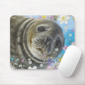 Sprookjeszegel in de oceaan van bloemen muismat (Met muis)