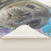 Sprookjeszegel in de oceaan van bloemen sherpa deken (3/4)