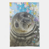 Sprookjeszegel in de oceaan van bloemen theedoek (Verticaal)