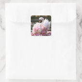 Sprookjeszwaan Vierkante Sticker (Tas)