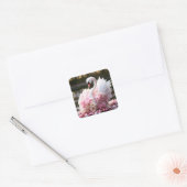Sprookjeszwaan Vierkante Sticker (Envelop)