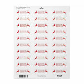 Sprookshartige springende rode rendieren etiket (Full Sheet)