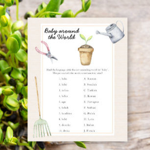 Sprout baby shower - baby rond de wereld spel