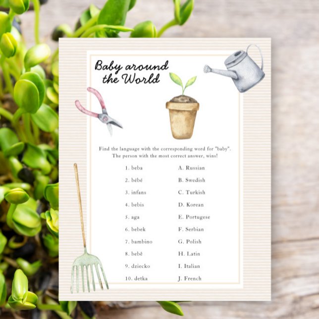 Sprout baby shower - baby rond de wereld spel (Creator heeft geüpload)