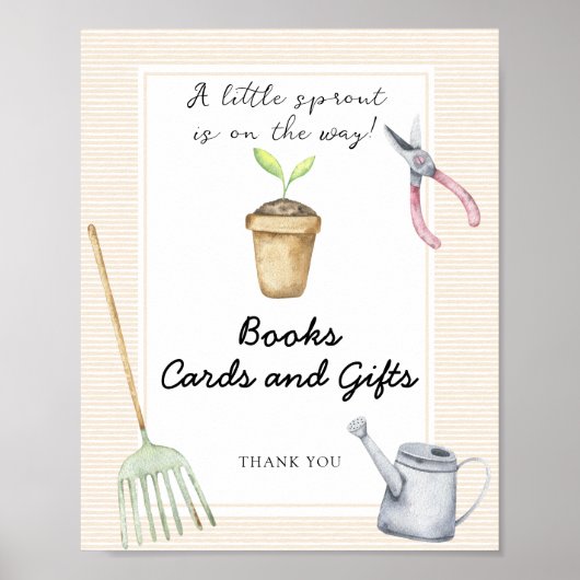 Sprout baby shower - boeken kaarten en geschenken poster (Voorkant)