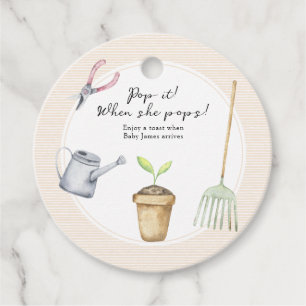 Sprout Baby Shower Knal het! Als ze knalt Bedankjes Labels