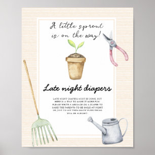 Sprout baby shower - Late night luiers spel Poster