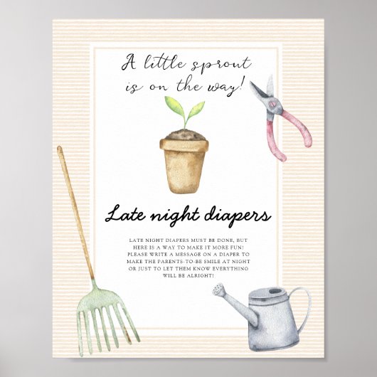 Sprout baby shower - Late night luiers spel Poster (Voorkant)