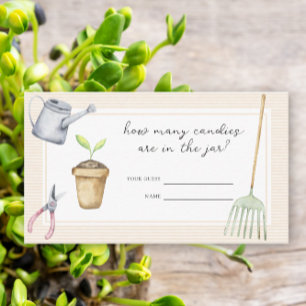 Sprout baby shower - raad eens hoeveel snoepjes informatiekaartje