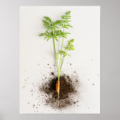 Sprout Carrot Minimalist Botanical photo Poster (Voorkant)