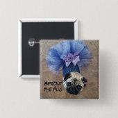 Sprout in een Tutu Vierkante Button 5,1 Cm (Voorkant /achterkant)