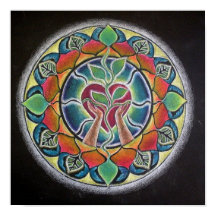 Sprouting Heart Mandala Poster
