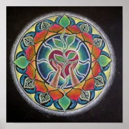 Sprouting Heart Mandala Poster