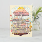 Sprouting Mushroom Illustratie Verjaardagsfeest Kaart (Staand voorkant)