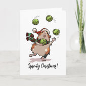 Sprouty Kerstmis! Cavia jongleerspruiten Kaart (Voorkant)