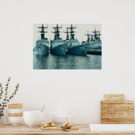 Spruance class destroyers, NAV STA, San Diego, Cal Poster (Keuken)