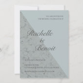 Spruce blue grijs marmer elegant modern huwelijk kaart (Voorkant)