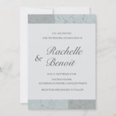 Spruce blue grijs marmer elegant modern huwelijk kaart (Voorkant)