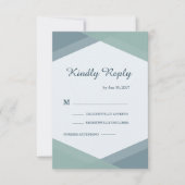 Spruce Blue Mint Geometric Modern Wedding RSVP Kaart (Voorkant)