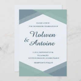 Spruce Blue Mint Geometrische Elegante Moderne Huw Kaart