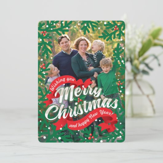 Spruce Feestdagenkaart (Staand voorkant)