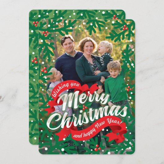 Spruce Feestdagenkaart (Voorkant / Achterkant)