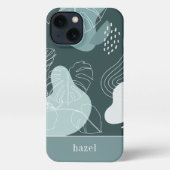 Spruce Green Boho Tropical Monstera Leaf iPhone Hoesje (Achterkant)