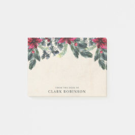 Spruce Greenery Red Poinsettia Kerstmis Post-it® Notes