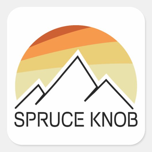 Spruce Knob West Virginia Retro Vierkante Sticker (Voorkant)