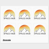 Spruce Knob West Virginia Retro Vierkante Sticker (Vel)