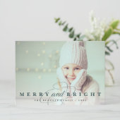 Spruce | Merry & Bright Photo Feestdagenkaart (Staand voorkant)